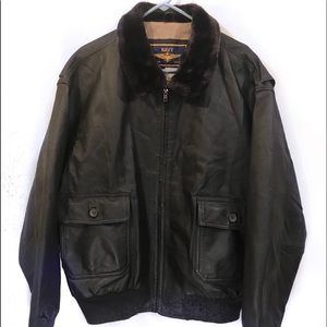 Navy bomber’s jacket.